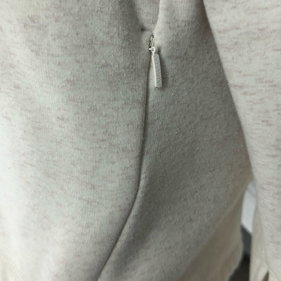 Athleta Cozy Karma Asym Pullover Light Heather Oatmeal White Faux Wrap/Size: S - Picture 5 of 11